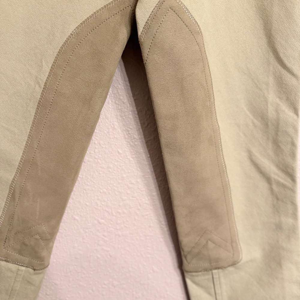 Ariat Kids Brittany Knee Patch Breeches Tan Equestrian Riding Pants Size 12 - Picture 3 of 8